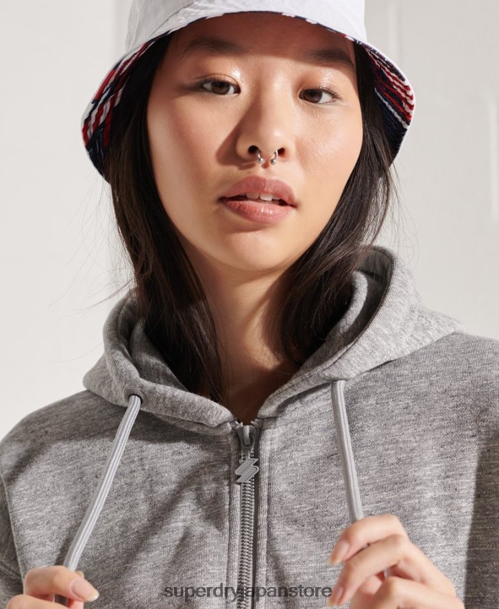 コードスポーツスタイルジップパーカー 女性 Superdry 衣類 ライトグレー 2J62PZ3452