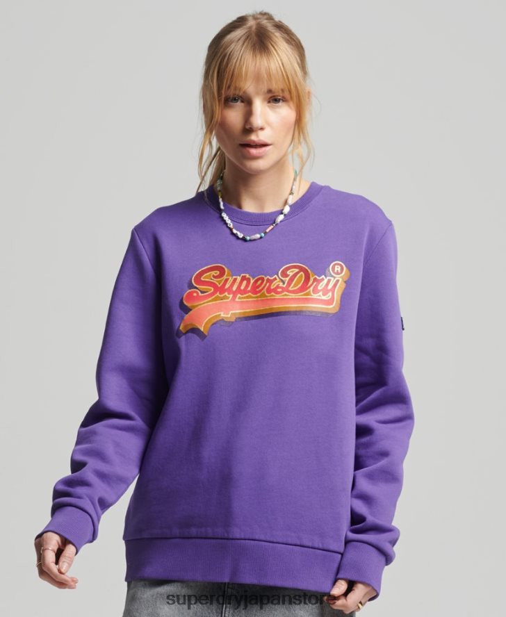 ヴィンテージロゴシーズンクルースウェットシャツ 女性 Superdry 衣類 紫 2J62PZ3460