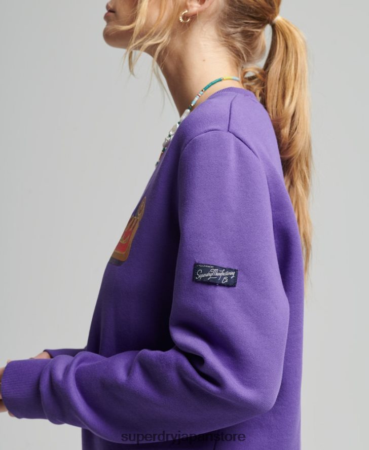 ヴィンテージロゴシーズンクルースウェットシャツ 女性 Superdry 衣類 紫 2J62PZ3460