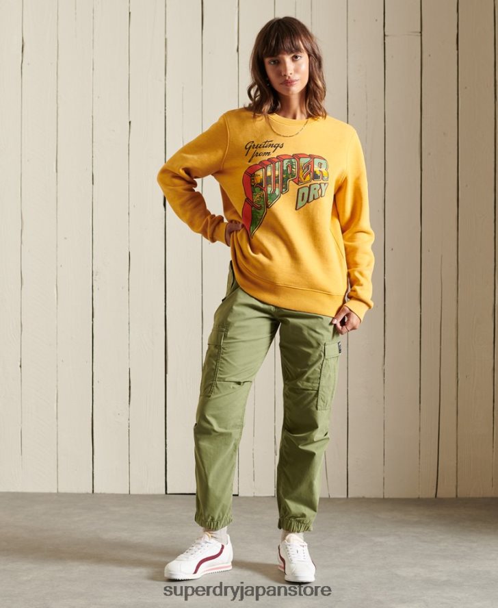 ヘリテージ マウンテン クルー スウェットシャツ 女性 Superdry 衣類 金 2J62PZ3463