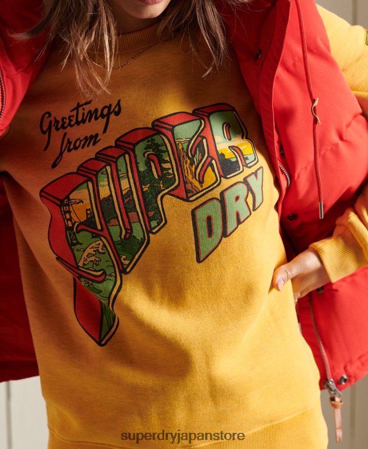 ヘリテージ マウンテン クルー スウェットシャツ 女性 Superdry 衣類 金 2J62PZ3463