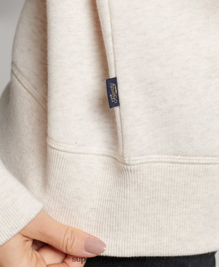 ヴィンテージロゴ刺繍入りヘンリートップ 女性 Superdry 衣類 クリーム 2J62PZ3465