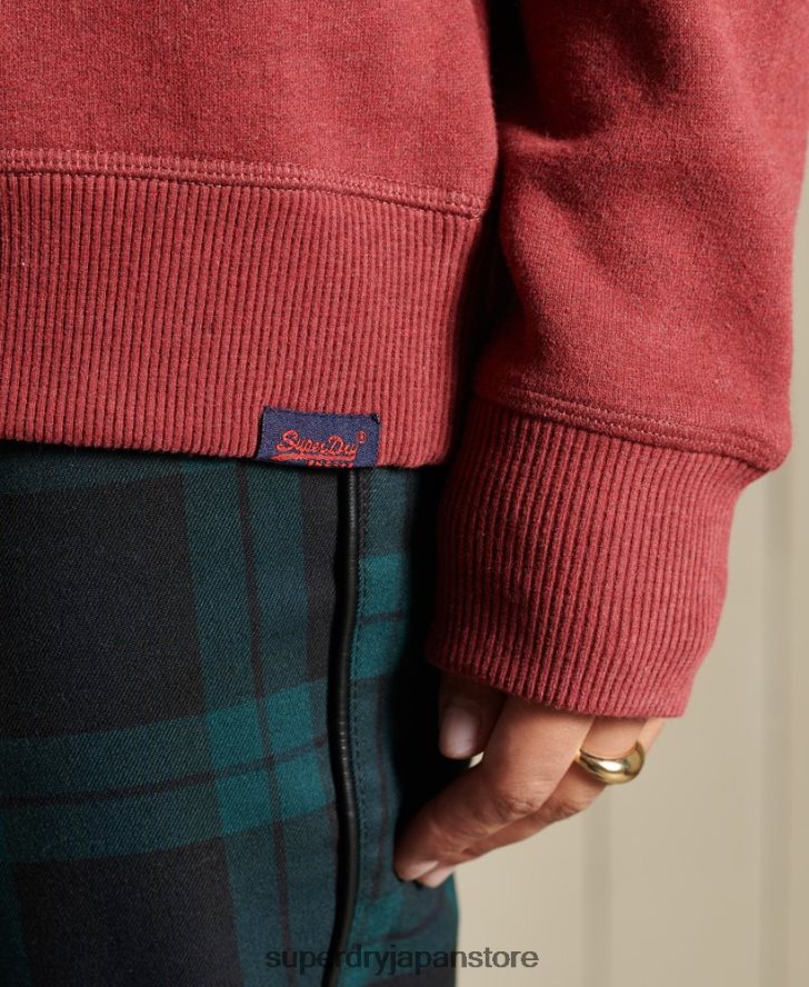 オーガニックコットン ヴィンテージロゴ クルースウェットシャツ 女性 Superdry 衣類 赤 2J62PZ3476