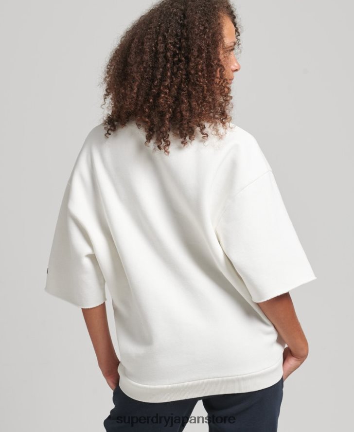カレッジ半袖クルースウェットシャツ 女性 Superdry 衣類 クリーム 2J62PZ3477