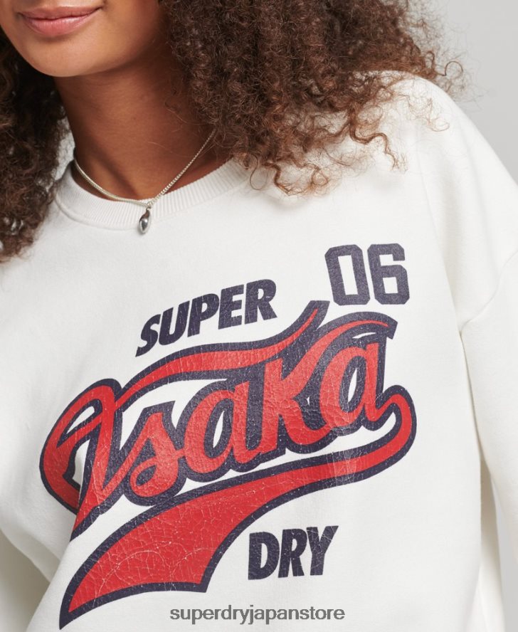カレッジ半袖クルースウェットシャツ 女性 Superdry 衣類 クリーム 2J62PZ3477