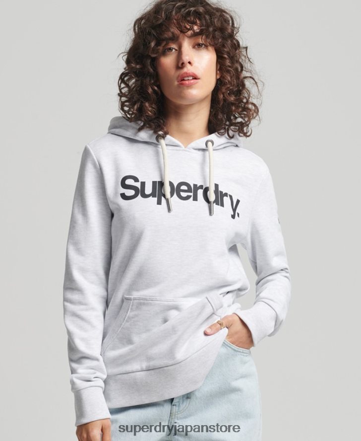 コアロゴ ノンブラッシュパーカー 女性 Superdry 衣類 ライトグレー 2J62PZ3481
