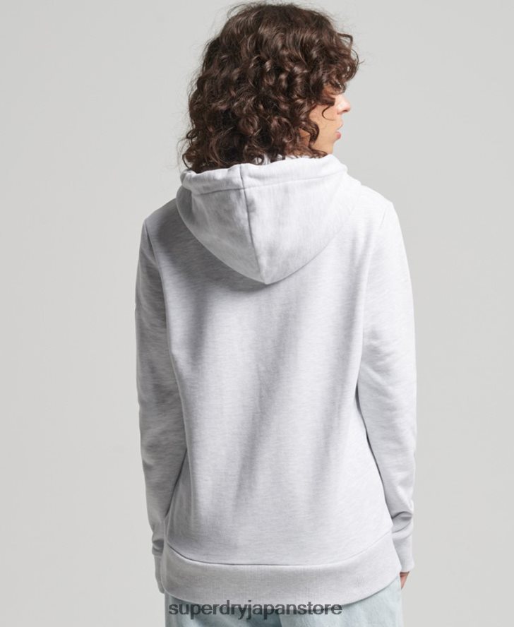 コアロゴ ノンブラッシュパーカー 女性 Superdry 衣類 ライトグレー 2J62PZ3481