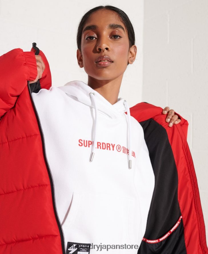 協力ロゴクロップパーカー 女性 Superdry 衣類 白 2J62PZ3483