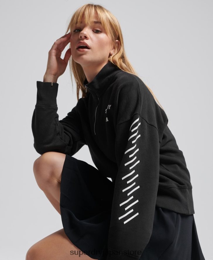 コアスポーツハーフジップトップ 女性 Superdry 衣類 黒 2J62PZ3486
