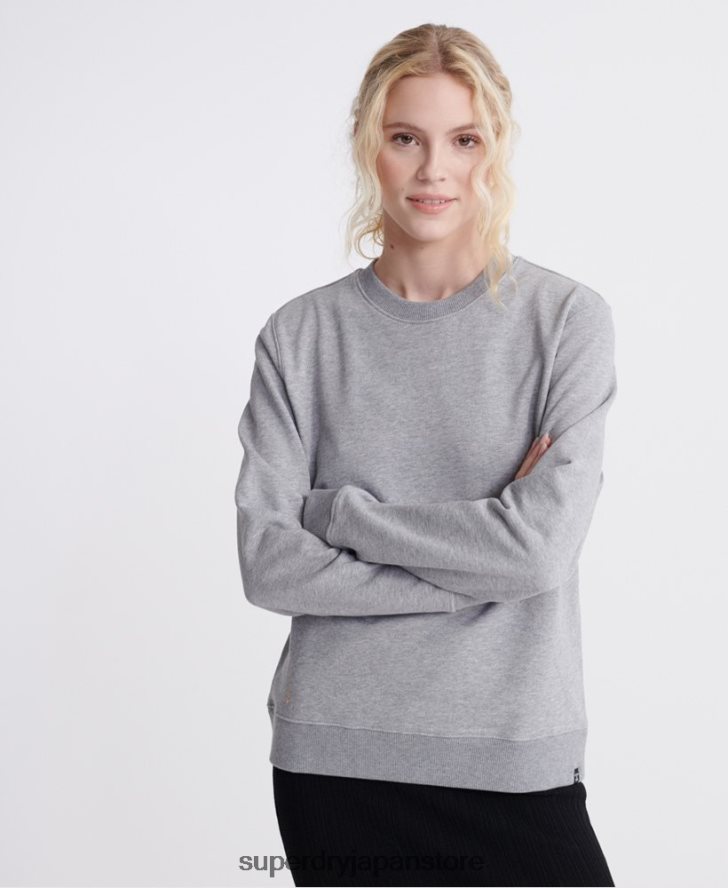 オーガニックコットン スタンダードレーベル ループバック スウェットシャツ 女性 Superdry 衣類 グレー 2J62PZ3487