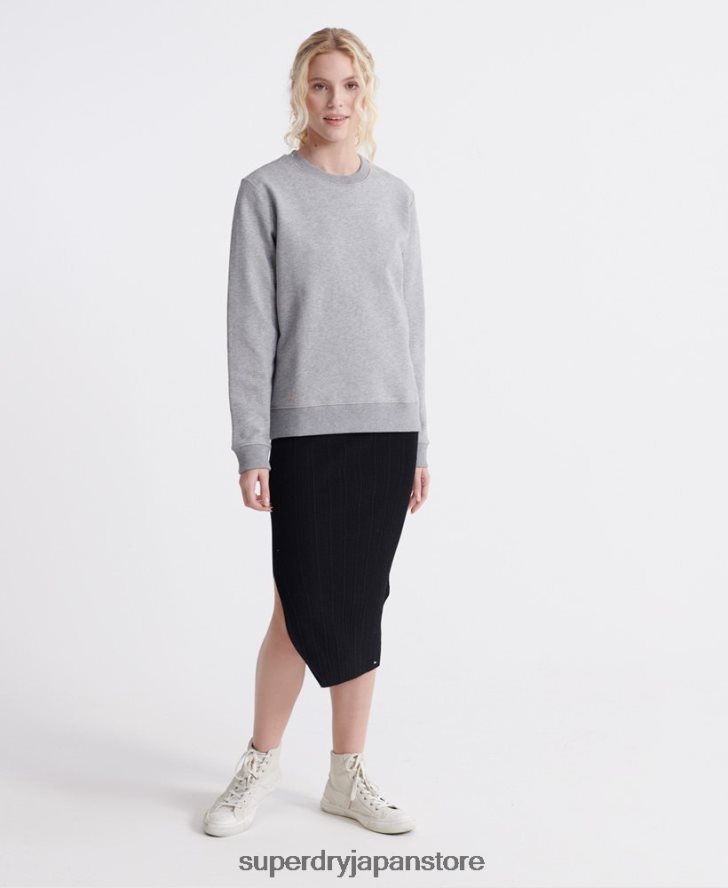 オーガニックコットン スタンダードレーベル ループバック スウェットシャツ 女性 Superdry 衣類 グレー 2J62PZ3487