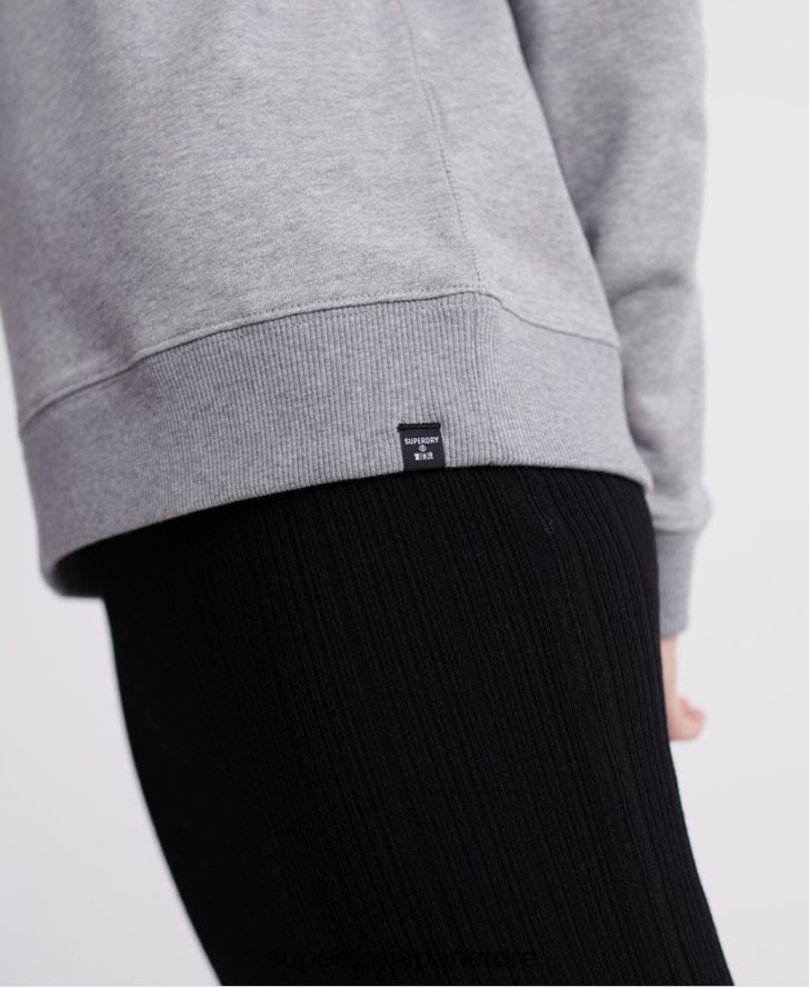 オーガニックコットン スタンダードレーベル ループバック スウェットシャツ 女性 Superdry 衣類 グレー 2J62PZ3487