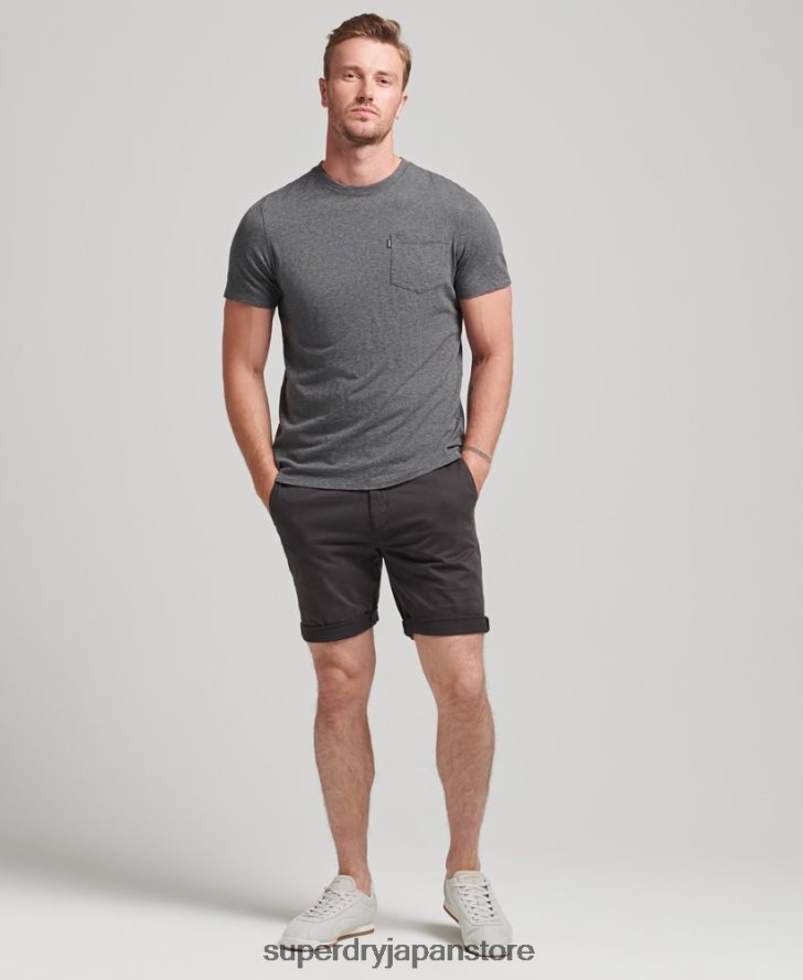 オーガニックコットンコアチノショーツ 男性 Superdry 衣類 黒 2J62PZ348