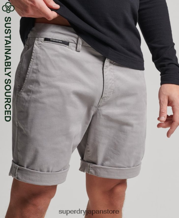 オーガニックコットンコアチノショーツ 男性 Superdry 衣類 ライトグレー 2J62PZ349