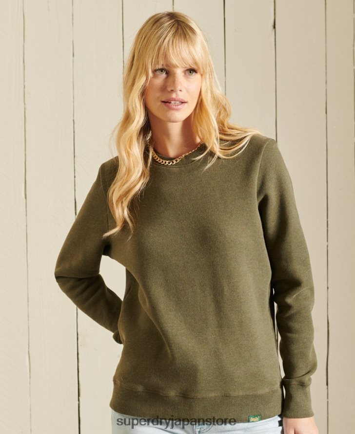 オーガニックコットン ヴィンテージロゴ クルースウェットシャツ 女性 Superdry 衣類 カーキ 2J62PZ3494