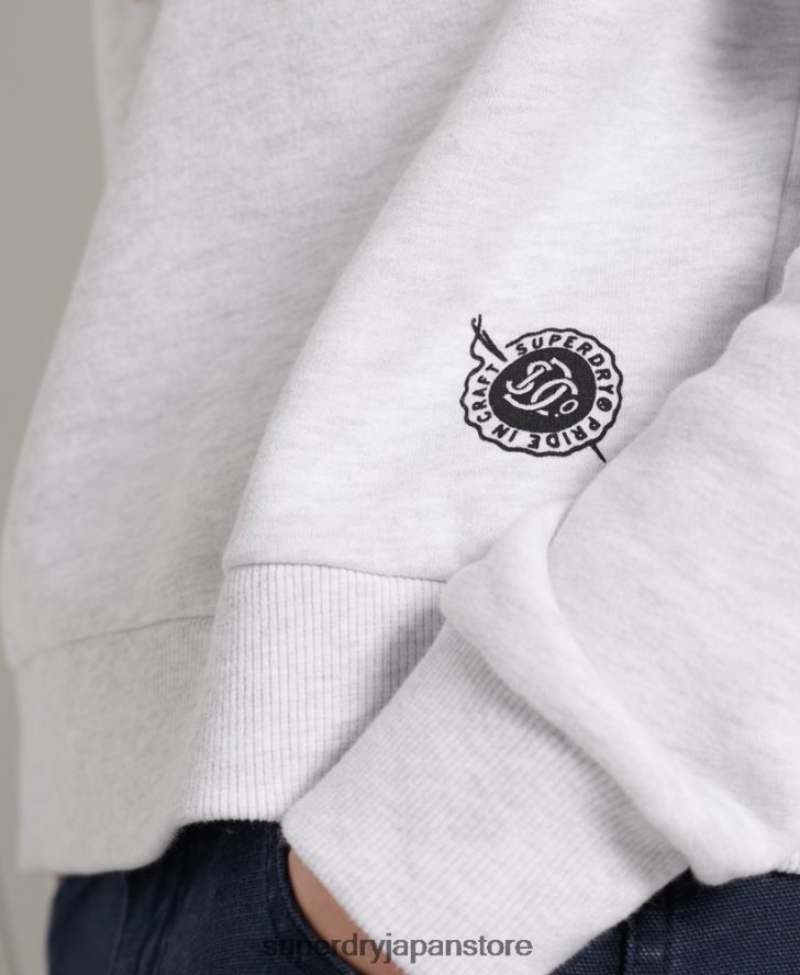 ミリタリーロゴクロップパーカー 女性 Superdry 衣類 ライトグレー 2J62PZ3495
