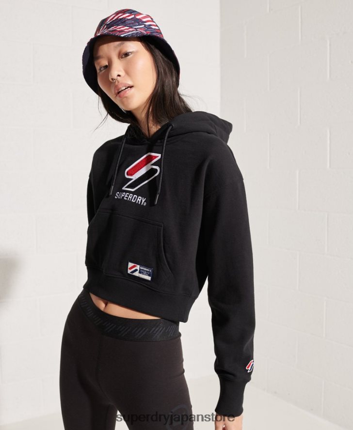 スポーツスタイルのクラシックなボクシーパーカー 女性 Superdry 衣類 黒 2J62PZ3496