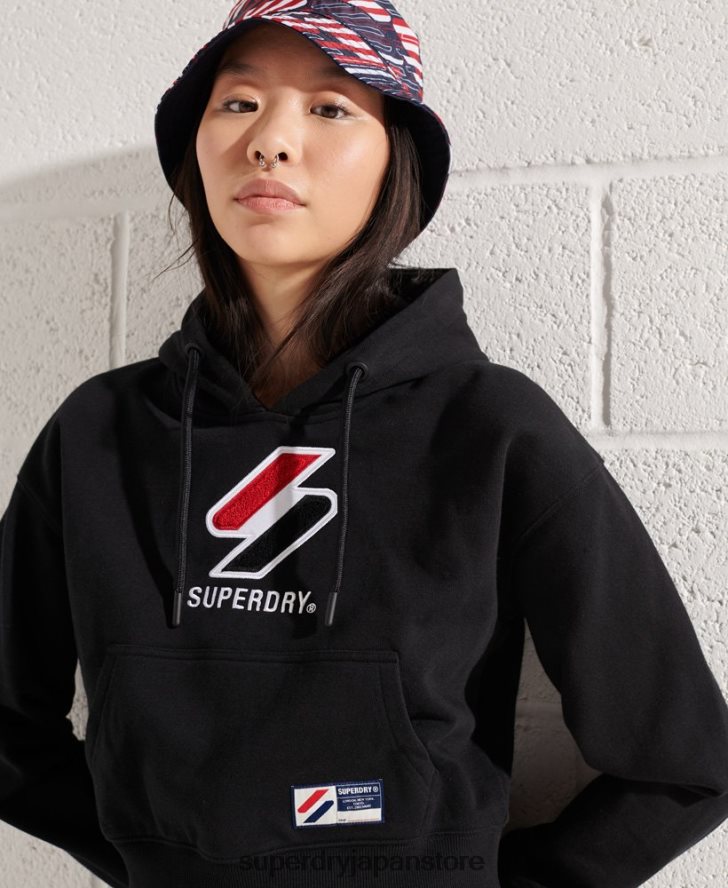 スポーツスタイルのクラシックなボクシーパーカー 女性 Superdry 衣類 黒 2J62PZ3496