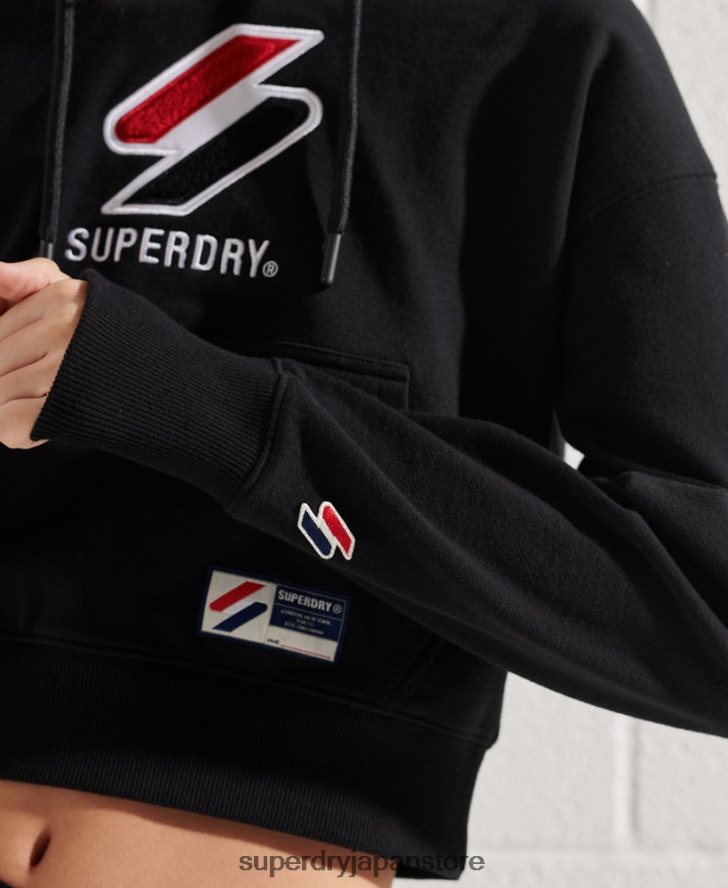 スポーツスタイルのクラシックなボクシーパーカー 女性 Superdry 衣類 黒 2J62PZ3496