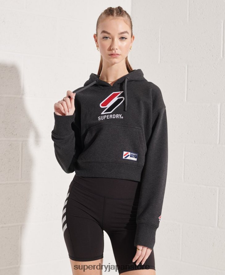 スポーツスタイルのクラシックなボクシーパーカー 女性 Superdry 衣類 濃い灰色 2J62PZ3497