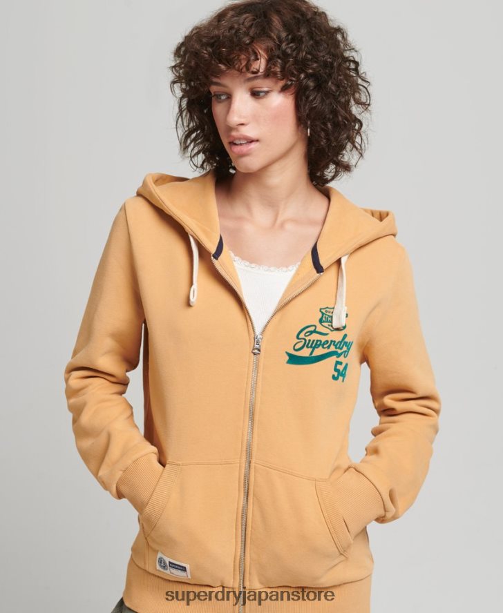 スクリプトカレッジジップパーカー 女性 Superdry 衣類 黄色 2J62PZ3498