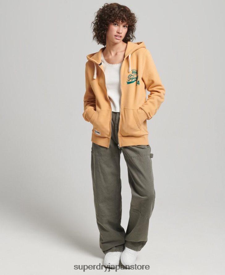 スクリプトカレッジジップパーカー 女性 Superdry 衣類 黄色 2J62PZ3498
