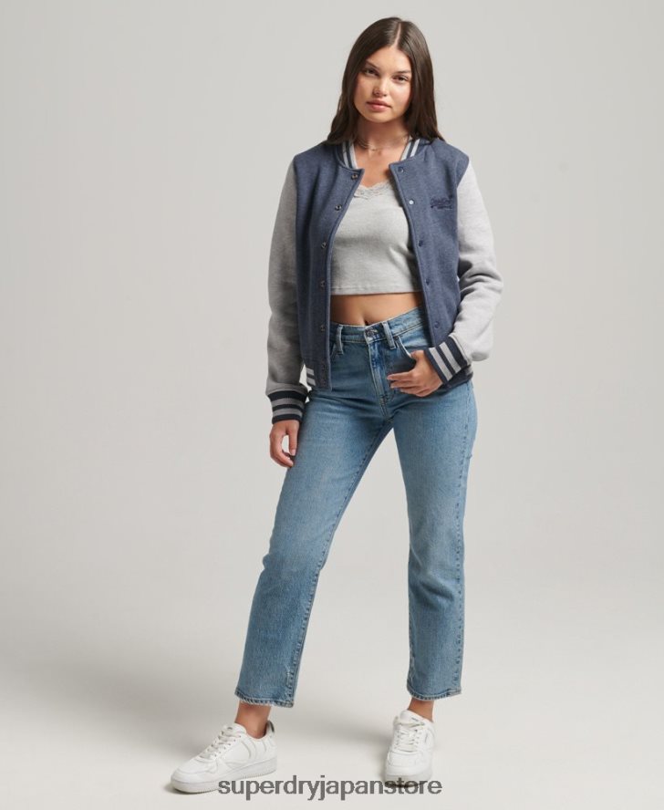 エッセンシャルジャージーボンバージャケット 女性 Superdry 衣類 海軍 2J62PZ3500