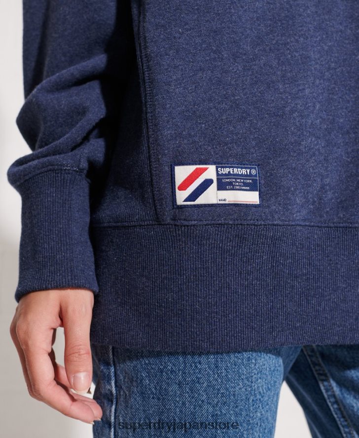 コードロゴアップリケクルースウェットシャツ 女性 Superdry 衣類 青 2J62PZ3504