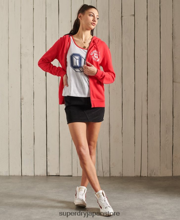 スーパーステート ジップ パーカー 女性 Superdry 衣類 赤 2J62PZ3506