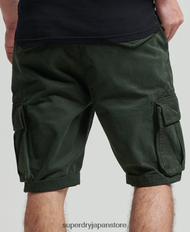 オーガニックコットン ヴィンテージ コア カーゴ ヘビー ショーツ 男性 Superdry 衣類 緑 2J62PZ350