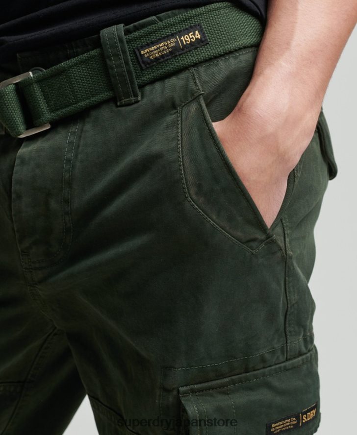 オーガニックコットン ヴィンテージ コア カーゴ ヘビー ショーツ 男性 Superdry 衣類 緑 2J62PZ350
