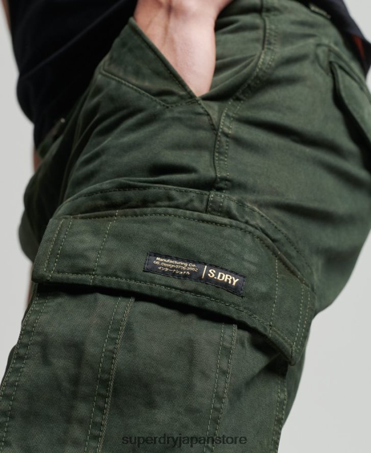 オーガニックコットン ヴィンテージ コア カーゴ ヘビー ショーツ 男性 Superdry 衣類 緑 2J62PZ350