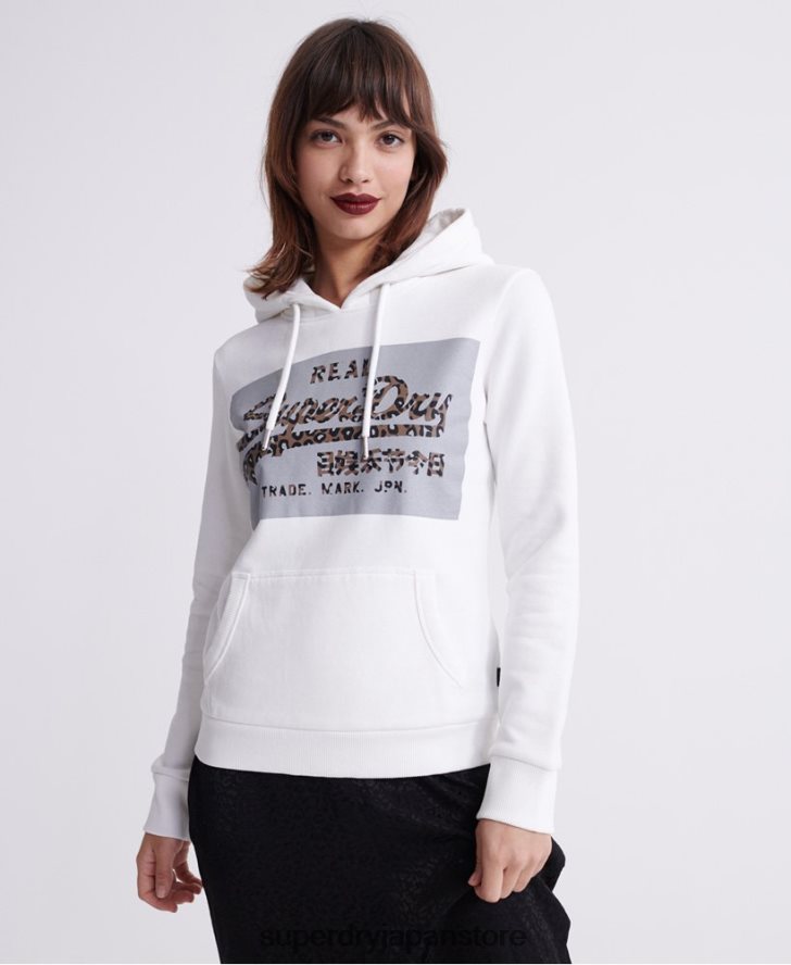 ヴィンテージロゴリフレクボックスパーカー 女性 Superdry 衣類 クリーム 2J62PZ3511