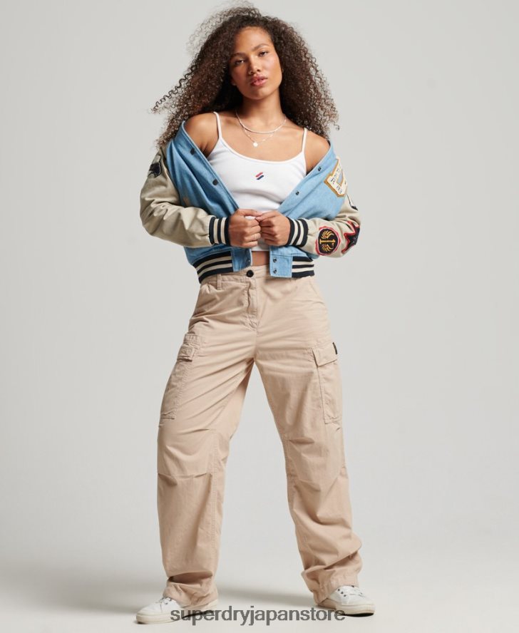 ヴィンテージバーシティデニムジャケット 女性 Superdry 衣類 ライトブルー 2J62PZ3514