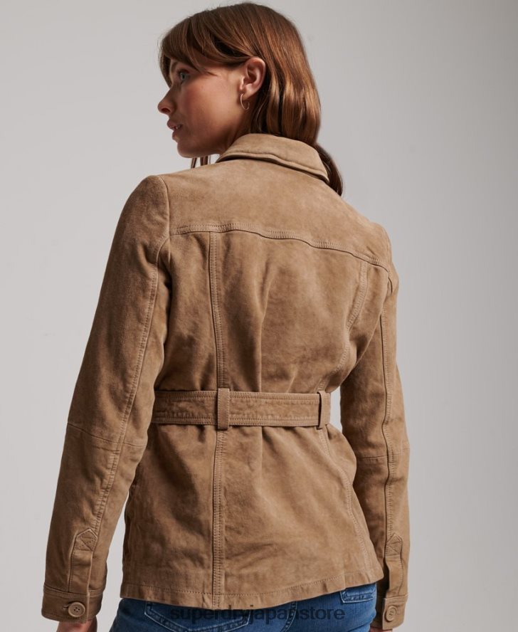スタジオスウェードサファリジャケット 女性 Superdry 衣類 ベージュ 2J62PZ3522