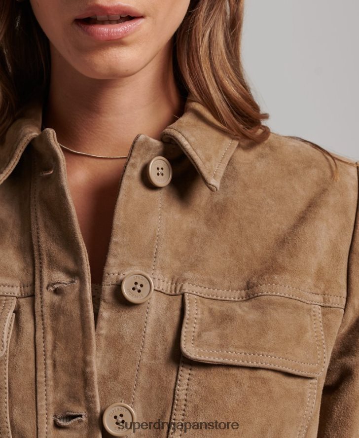 スタジオスウェードサファリジャケット 女性 Superdry 衣類 ベージュ 2J62PZ3522