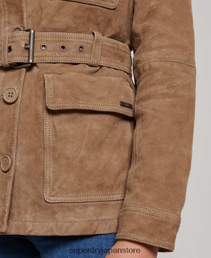 スタジオスウェードサファリジャケット 女性 Superdry 衣類 ベージュ 2J62PZ3522