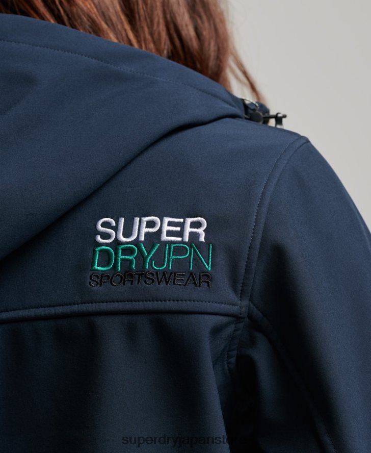 コードトレッカー フード付きソフトシェルジャケット 女性 Superdry 衣類 海軍 2J62PZ3524