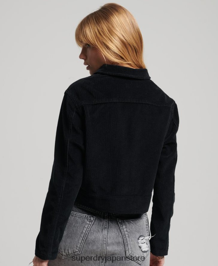 クロップドコードジャケット 女性 Superdry 衣類 黒 2J62PZ3526