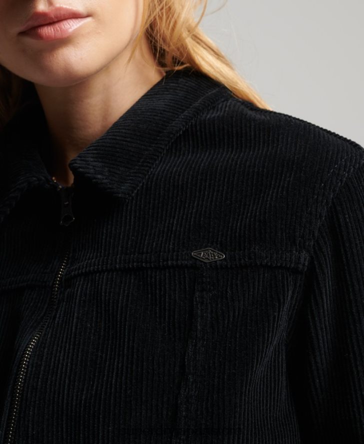 クロップドコードジャケット 女性 Superdry 衣類 黒 2J62PZ3526