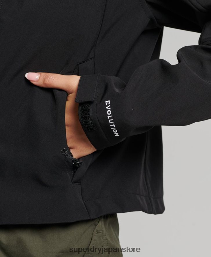 コードトレッカー フード付きソフトシェルジャケット 女性 Superdry 衣類 黒 2J62PZ3529