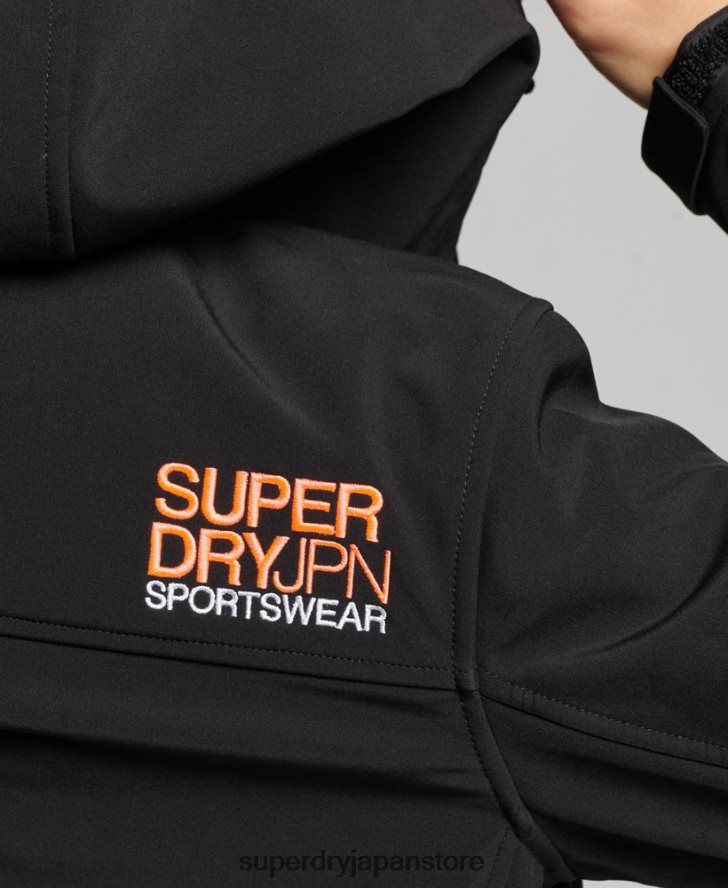 コードトレッカー フード付きソフトシェルジャケット 女性 Superdry 衣類 黒 2J62PZ3529