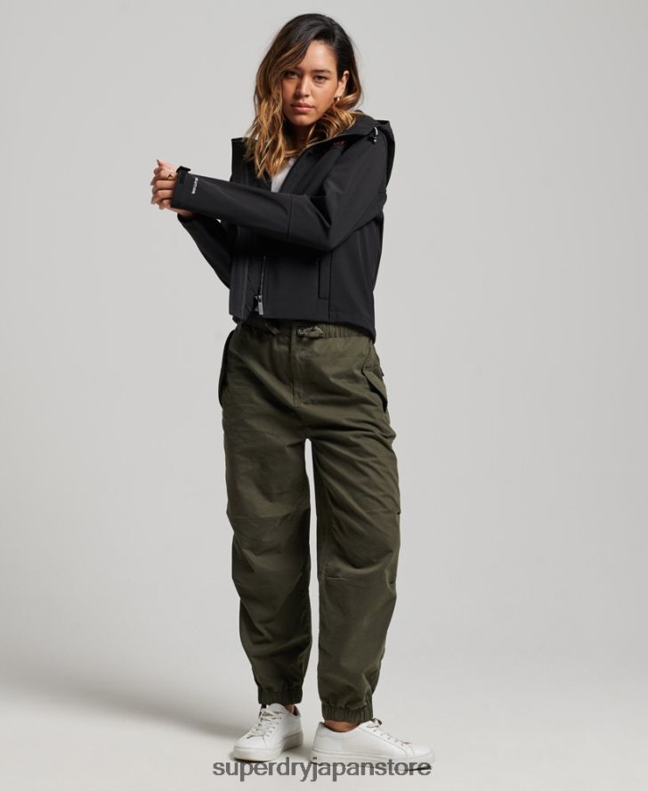 コードトレッカー フード付きソフトシェルジャケット 女性 Superdry 衣類 黒 2J62PZ3529