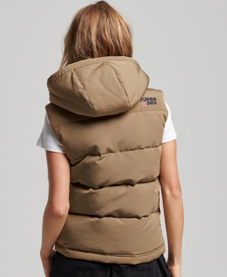 ヴィンテージ フード付き エベレスト ジレ 女性 Superdry 衣類 茶色 2J62PZ3531