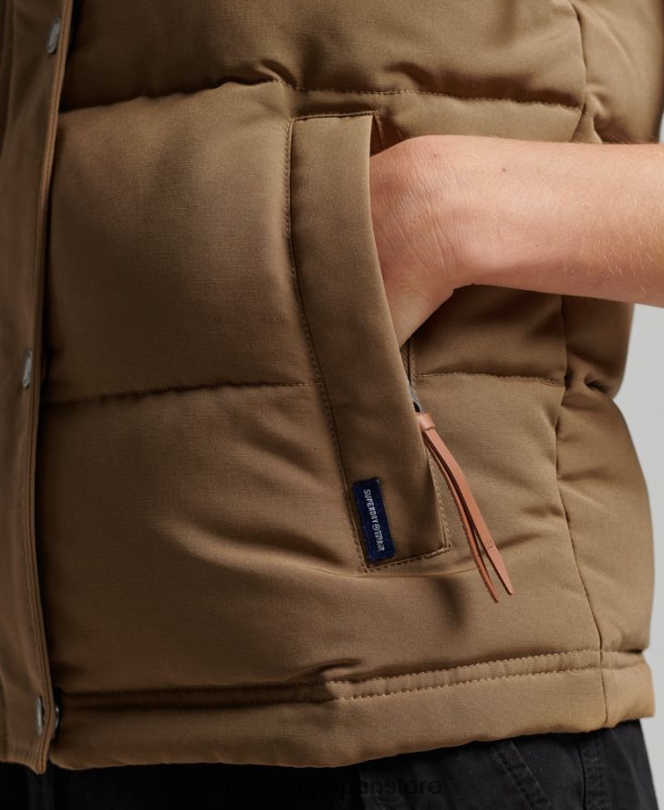 ヴィンテージ フード付き エベレスト ジレ 女性 Superdry 衣類 茶色 2J62PZ3531