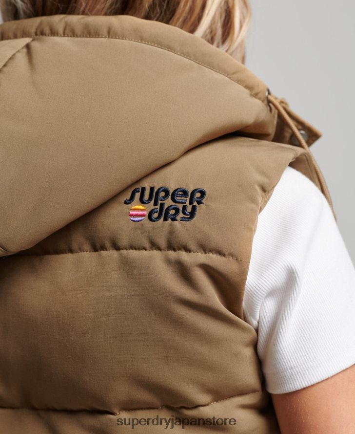 ヴィンテージ フード付き エベレスト ジレ 女性 Superdry 衣類 茶色 2J62PZ3531