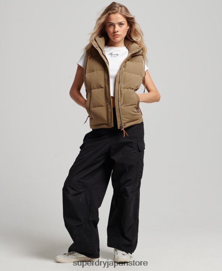ヴィンテージ フード付き エベレスト ジレ 女性 Superdry 衣類 茶色 2J62PZ3531