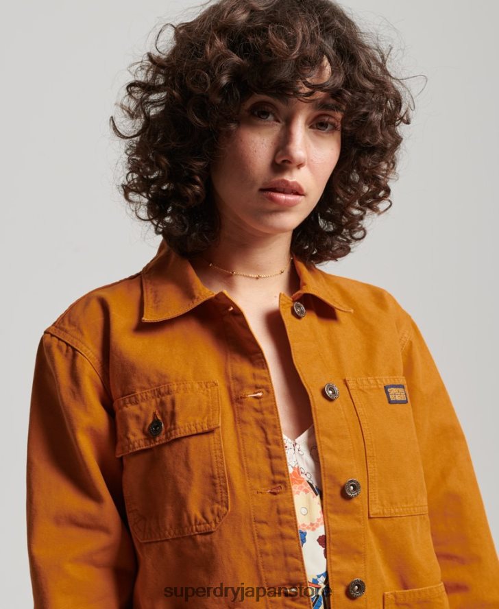 オーガニックコットン ヴィンテージ チョージャケット 女性 Superdry 衣類 茶色 2J62PZ3538