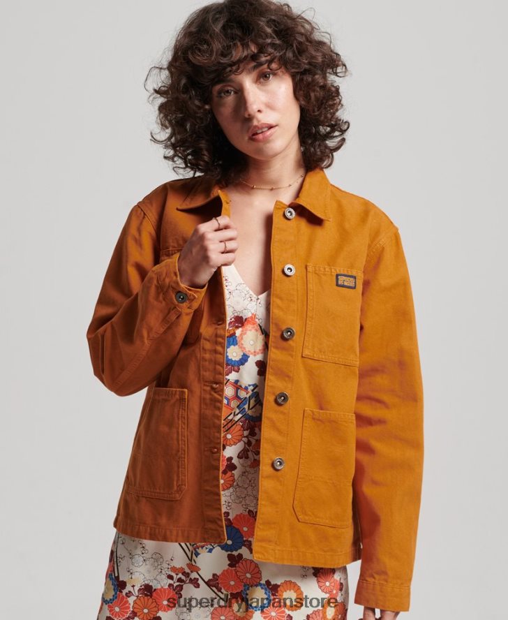 オーガニックコットン ヴィンテージ チョージャケット 女性 Superdry 衣類 茶色 2J62PZ3538