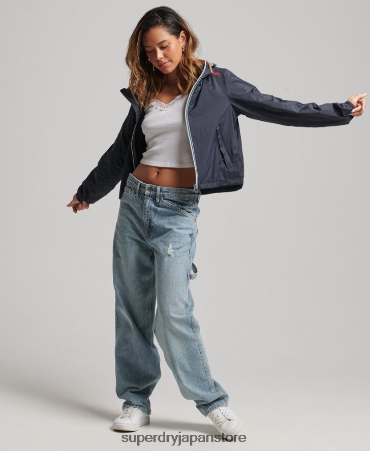 コードスタンダードロゴライトウェイトジャケット 女性 Superdry 衣類 海軍 2J62PZ3540